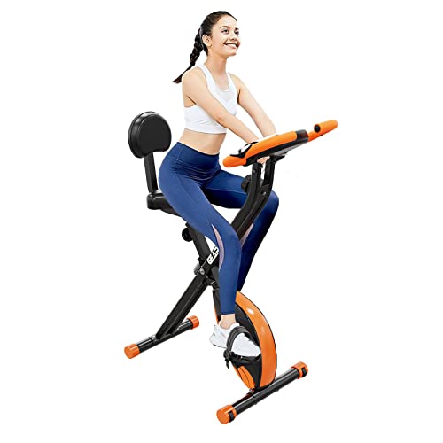 GEARSTONE Fitness Bike, Exercise Bike, Foldable Indoor Trainer for Home Cardio Training, Magnetic Resistance Bikes, Pulse Sensor, 100 kg Max Weight (D8) (D2)