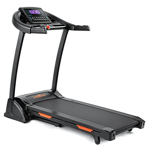 THERUN Incline Treadmill, Treadmill for Running and Walking, 300 lbs Weight Capacity Folding Treadmill with 0-15% Auto Incline, Wide Belt, 3.5HP, App, Heart Rate, Black