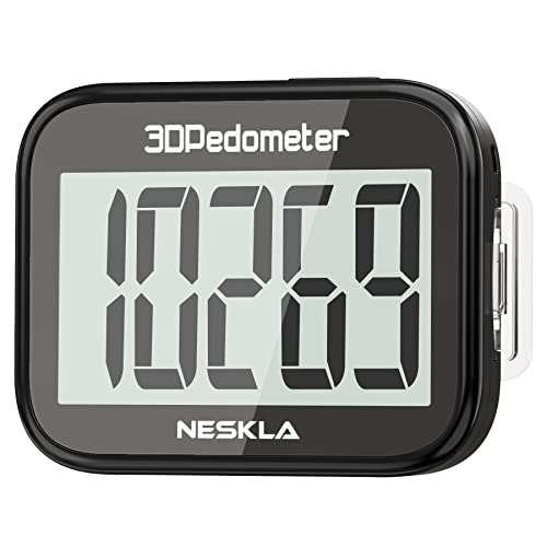 3D Pedometer for Walking, Simple Step Counter for Walking with Large Digital Display, Step Tracker with Removable Clip Lanyard, Accurately Track Steps for Men Women Kids Adults Seniors