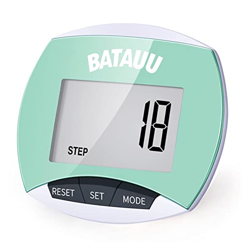 BATAUU Best Pedometer, Simply Operation Walking Running Pedometer with Calories Burned and Steps Counting