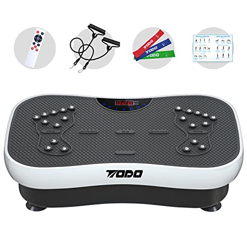 TODO Vibration Plate Exercise Machine Whole Body Vibration Machine for Relieving Muscle Tightness, Remote Control/3 Resistance Loops/Resistance Bands