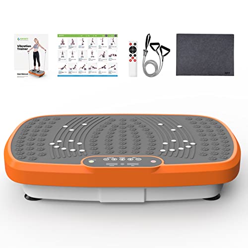 JUFIT Fitness Vibration Plate Exercise Equipment Whole Body Shape Exercise Machine Orange Vibration Platform Fit Massage Workout Trainer,Max User Weight 265lbs,JFF374C