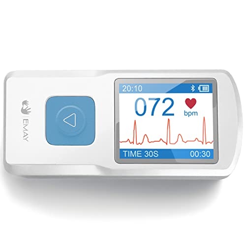 EMAY Portable ECG Monitor (for iPhone & Android, Mac & Windows) | Wireless EKG Monitoring Devices with Heart Rate & Rhythm Tracking