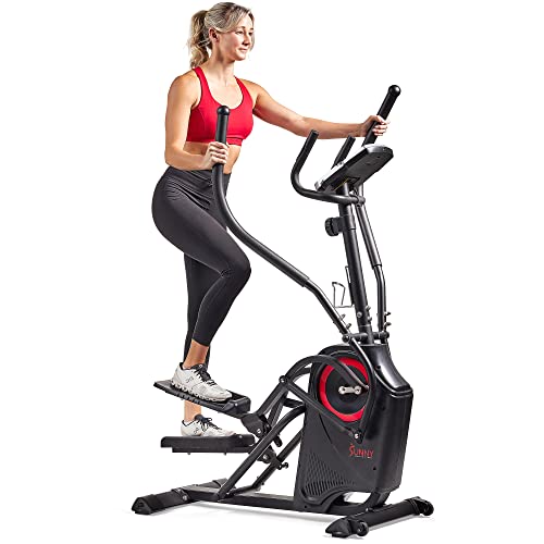 Sunny Health & Fitness Premium Cardio Climber Stepping Elliptical Machine – SF-E3919, Black