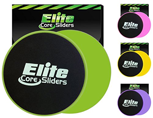Elite Sportz Exercise Sliders are Double Sided and Work Smoothly on Any Surface. Wide Variety of Low Impact Exercise’s You Can Do. Full Body Workout, Compact for Travel or Home – Green