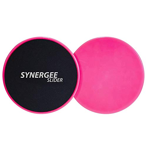 iheartsynergee Power Pink Core Sliders. Dual Sided Use on Carpet or Hardwood Floors. Abdominal Exercise Equipment