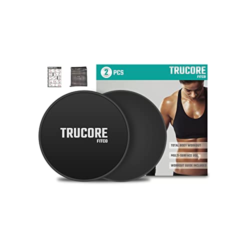 Trucore Fitco [2022 Upgrade] Premium Core Sliders – Free Bag Included – 2PCS Dual Sided Fitness Sliders for Working Out | Exercise Sliders | Strength Slides | Workout Sliders | Gliders for Exercising