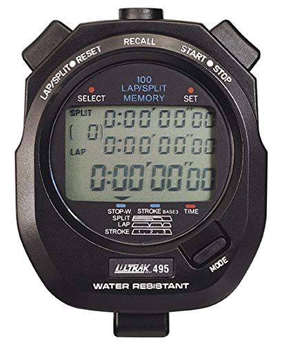ULTRAK 495 100 Lap Memory Black Professional Stopwatches Continuous Display of Event Time New