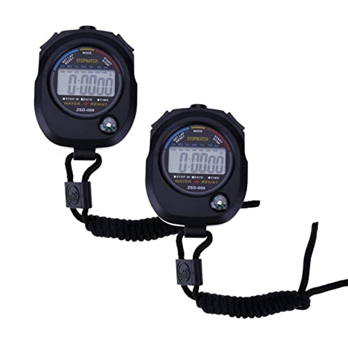 Sports Stopwatch Timer Set, Multi-Function Electronic Digital Sport Stopwatches, Large Display with Date Time and Alarm Function,Suitable for Sports Coaches Fitness Coaches and Referees (2pack)