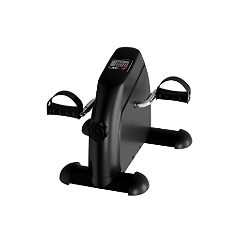 Portable Fitness Pedal Stationary Under Desk Indoor Exercise Machine Bike for Arms, Legs, Physical Therapy with LCD Display Calorie Counter by Wakeman, Black