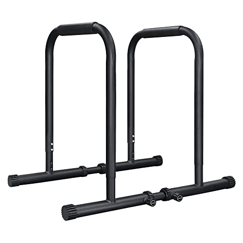 TIT COOPOPE Heavy Duty Adjustable Height Strength Training Dip Stands Station, Home Gym Fitness Workout Dip bar Station,Tricep Dips, Pull-Ups, Push-Ups