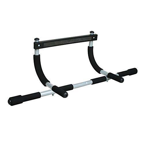 Iron Gym Pull Up Bars – Total Upper Body Workout Bar for Doorway, Adjustable Width Locking, No Screws Portable Door Frame Horizontal Chin-up Bar, Fitness Exercise & Training Equipment for Home