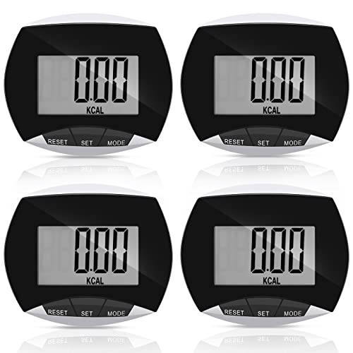 Pedometer Step Counter Walking Running Pedometer Portable LCD Pedometer with Calories Burned and Steps Counting for Jogging Hiking Running Walking (4 Pieces)