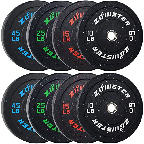 Bumper Plate Olympic Weight Plate High Bounce Bumper Weight Plate with Steel Insert Strength Training Weight Lifting Plate (190LB Plate Set)