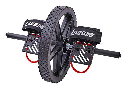 Lifeline Power Wheel Full Body Workout Ab Roller, Functional Full Body Ab Roller Wheel, Upper/Lower Body Workout, Home Workout Equipment with Foot Straps