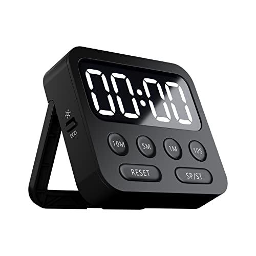 Timer,Kitchen Timer,Classroom Timer for Kids,Magnetic Digital Stopwatch Clock Countdown Countup Timer with Large LED Display Volume Adjustable for Cooking,Exercise, Baking, Desk