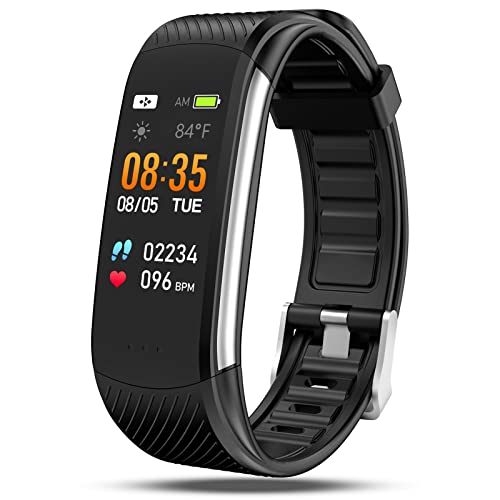 Smart Watch Fitness Tracker with Heart Rate Blood Pressure Blood Oxygen Body Temperature Monitor Sleep Tracking Step Calorie Counter Pedometer IP67 Waterproof for Android Phones iPhones Women Men Kids