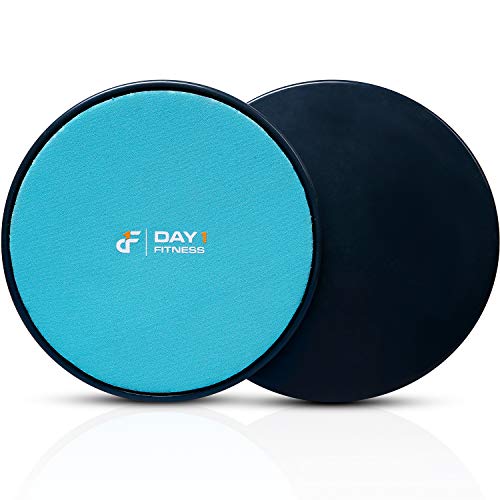 Core Sliders by Day 1 Fitness, Set of 2 Black/Mint, Dual Sided for Carpet and Hard Floors – Premium, Multipurpose Gliding Discs to Strengthen Abs, Lower Back – Portable Abdominal Equipment