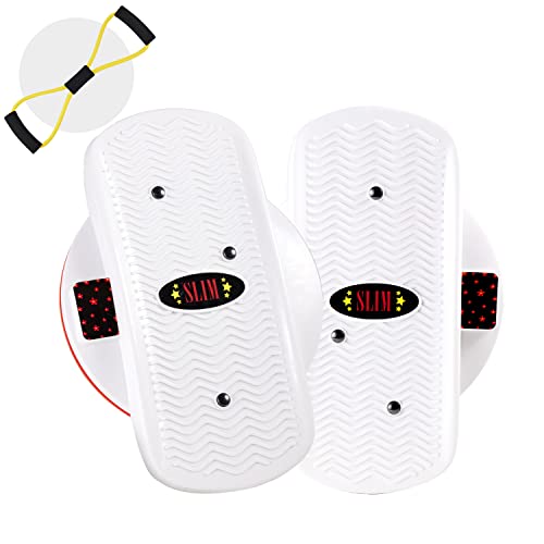 Micogo Ab Twist Board New Generation Waist Twister Board with Resistance Band, Twisting Stepper for Home Gym,Full Body Toning Workout for Exercise,Acupressure Nodes, 2PCS
