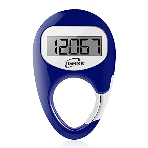 iGANK Simple Walking Pedometer 3D Step Counter for Men Women Kids (Blue)