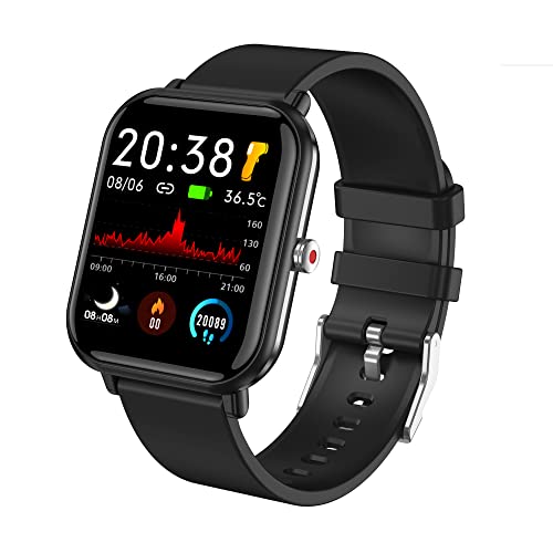 Smart Watch, 44mm Fitness Tracker Watch with 24 Sports Modes, 5ATM Swimming Waterproof, Sleep Monitor Step Calorie Counter, 1.7″ HD Touchscreen Smartwatch for Men Women iPhone IOS Android Compatiable