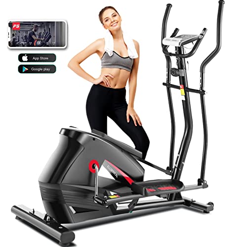Elliptical Machines for Home Use,ANCHEER Eliptical with Smart APP, Elliptical Training Machines with Large LCD Display, Elliptical Cross Trainer，Adjustable 10 Level Magnetic Resistance, 390lb Capacity