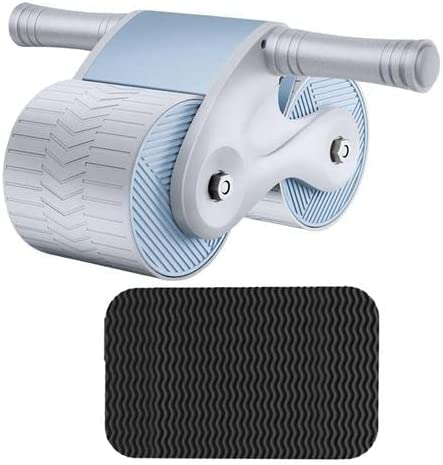 Automatic Rebound Abdominal Wheel 2023 New Springback Wheels Roller Domestic Abdominal Exerciser, Ab Roller Wheel Exercise Equipment with Knee Mat for Beginners Core Workouts (Light Blue)