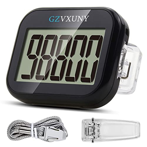 Gzvxuny Walking Pedometer, Step Counter with Clip and Lanyard – Help Accurate Track Steps, Simple Step Tracker