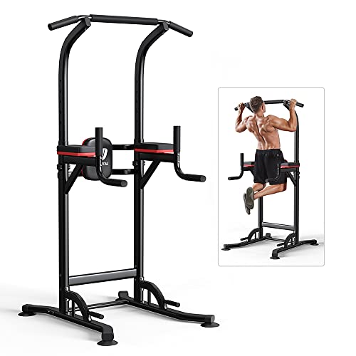 Wesfital Power Tower Pull Up Bar Dip Station,Pull Up Bar Dip Stand Multi-Function Workout Station Fitness Exercise Equipment for Men Women Home Gym