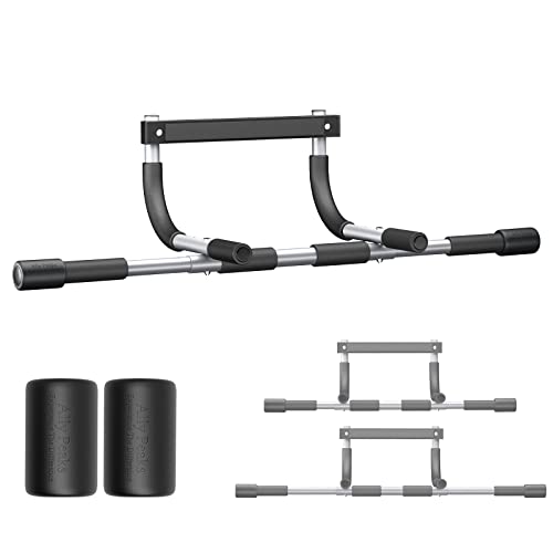 Ally Peaks Pull Up Bar for Doorway,Multiple Levels Width Adjustable Pull Up Bar Accurately Match Wide and Narrow doorframe,Thickened Steel Max Limit 500lbs Multi-Grip Strength pullup bar for Doorway,Indoor Chin-Up Bar Workout Bar,USA Original Patent