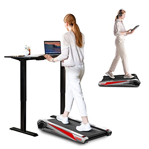 Egofit Walker Pro Under Desk Treadmill Small Compact Walking Treadmill with Incline 5° Fit Standing Desk, 3.1MPH Installation Free