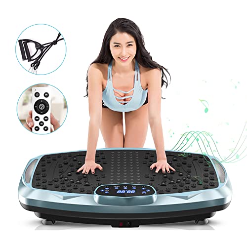 nimto Vibration Plate Exercise Machine Whole Body Workout Vibration Fitness Platform for Home Fitness & Weight Loss + BT + Remote, 99 Levels(Aqua)