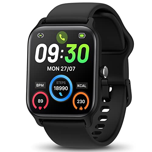 Fitness Tracker (Call Receive/Dial) 1.8″Fitness Watch with 24H Heart Rate Sleep SpO2 Monitor, Alexa Built-in, 100+ Sports Modes, IP68 Waterproof, Activity Trackers and Smartwatches for Andriod iPhone