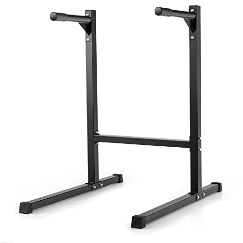 Goplus Multifunctional Dip Stand Dip Station, 600 LBS Capacity Heavy Duty Dip Bar Push Up Bar w/ Foam Handles for Home Gym, Full Body Strength Training Workout Fitness Equipment for Tricep Dips L-Sits