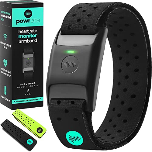 Powr Labs Bluetooth Heart Rate Monitor Armband – ANT Heart Rate Monitor, Armband Heart Rate Monitor For Wrist Bluetooth Wrist Heart Rate Monitor Works with Peloton Polar Wahoo Whoop Strava Garmin Apps