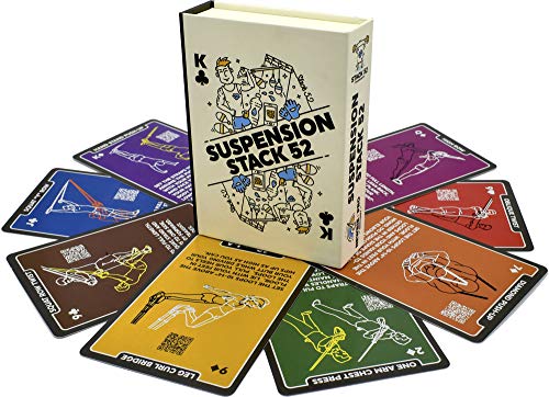 Stack 52 Suspension Exercise Cards. Compatible with All Suspension Trainers. Suspended Bodyweight Resistance Workout Game. Video Instructions Included. Fun Home Fitness Program. (New Deck)