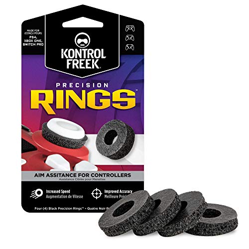 KontrolFreek Precision Rings | Aim Assist Motion Control for Playstation 4 (PS4), Xbox One, Switch Pro & Scuf Controller (Black (Hard))