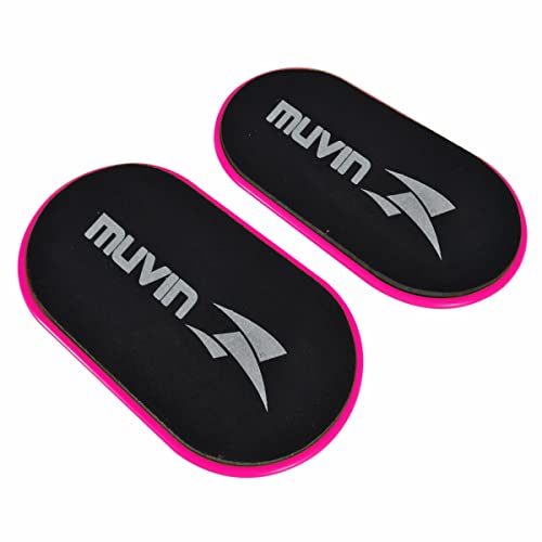 Muvin Core Sliders for Working Out – Pack of 2 Premium Workout Sliders – Fitness Sliders for Full Body Workout, Abdominal Exercise Equipment – Exercise Sliders for All Kinds of Surfaces (Pink)