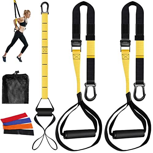 Resistance Training Kit, 2 Adjustable Resistance Bands with Handles + 1 Door Anchor + 4 Resistance Loop Bands, Bodyweight Resistance Bands for Working Out Hold up to 900 lbs Home Gym Equipment