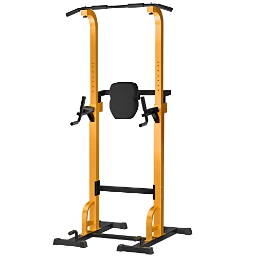 Elevens Power Tower Dip Station Stand Pull Up Bar for Gym Strength Training Workout Equipment Yellow