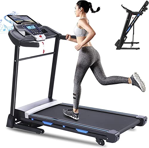 ANCHEER Treadmill, Folding Treadmills with Auto Incline 3.25HP, Electric Running Machine for Home Cardio Training 300LB Capacity, Smart Treadmill with APP (Black with Auto Incline)