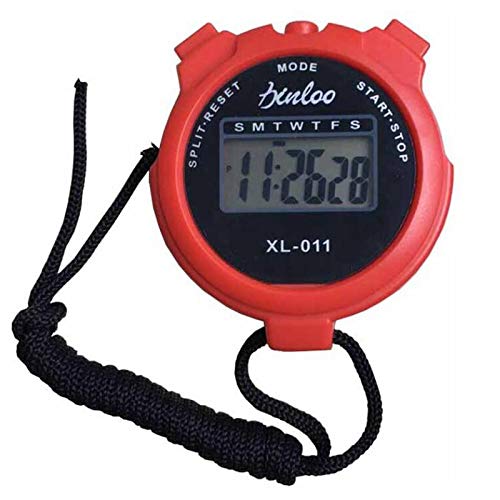 TopHomer Handheld Stopwatch Digital Chronograph Sport Counter Training Eletronic Count Up Timer Stop Watch with Large Display Red