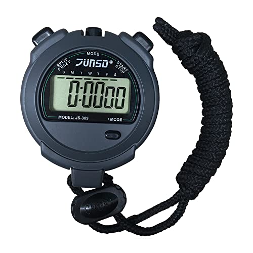 JUNSD Digital Stopwatch(JS-309) / Water Resistant / Big LCD Panel and ...