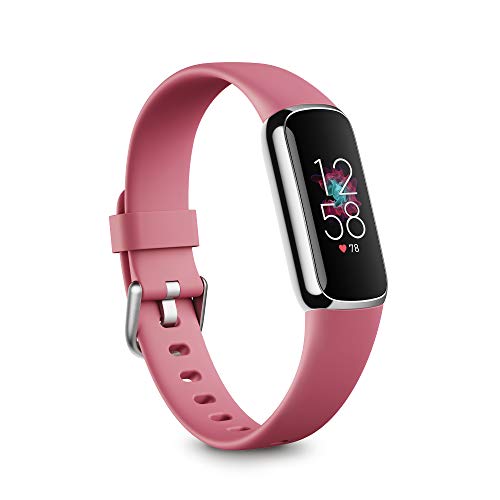 Fitbit Luxe Fitness and Wellness Tracker with Stress Management, Sleep Tracking and 24/7 Heart Rate, Orchid/Platinum Stainless Steel, One Size, S & L Bands Included