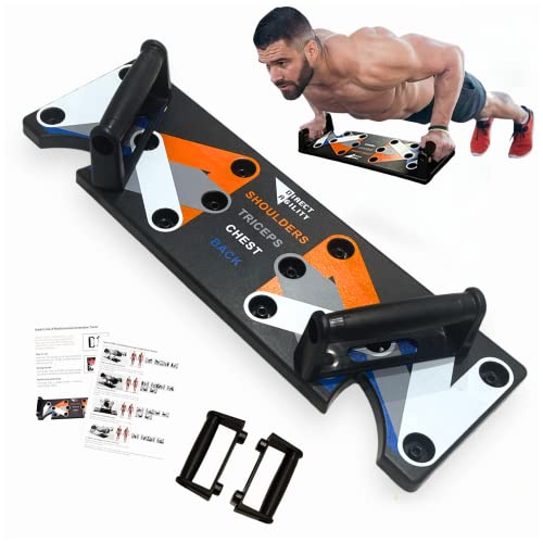 Direct Agility Quadropress Push Up Board Portable Workout Equipment – 15 in 1 Push Up Board System for Shoulders Arms Chest Back Exercise Equipment with Push Up Bars for Floor