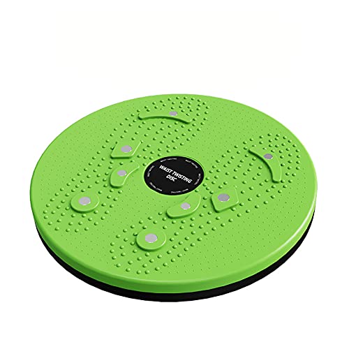 LK-LX Body-Sculpting Ab Rotating Twisting Waist Disc, Body Sculpting Waist Abdominal Muscle Exercise Balance Board Waist Twisting Disc Twister Board for Exercise with 8 Magnets, GREEN