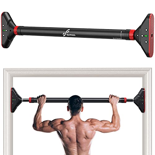 Pull Up Bar for Doorway: Strength Training Pull-up Bars without Screw – Adjustable Width Locking Mechanism Chin Up Bar for Doorway – Max Load 440lbs for Home Gym Upper Body Workout, Non-slip Comfort