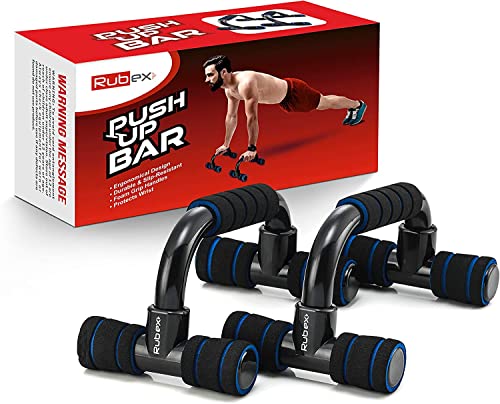 RUBEX Push Up Bars Push Up Handles for Floor Pushup Strength Training with Foam Grip and Non-Slip Handles Structure – for Perfect Floor Home Exercise, Gym and Press Fitness