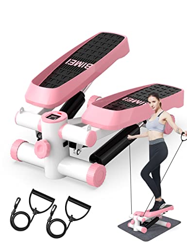 Mini Exercise Stepper, Stair Steppers with Resistance Bands, Fitness Stepper Exercise Machine with LCD Display Aerobic Step Fitness Machines for Home Office Workout