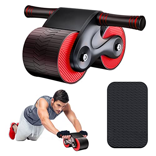 Automatic Rebound Abdominal Wheel Kit – Ab Roller Workout Equipment, Ab Exercise Equipment for Abdominal & Core Strength Training, Home Gym Fitness Equipment Abdominal Roller Machine with Knee Pad Accessories for Men & Women